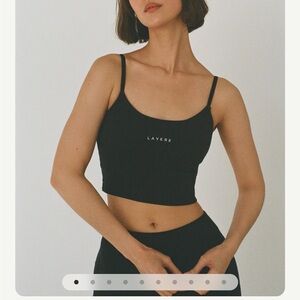 Organic Cotton Layere Black Crop Top